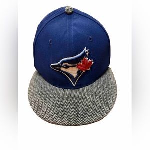 Toronto Blue Jays American League Hat 7 3/8 New Era Fitted Cap Auth 59/Fifty